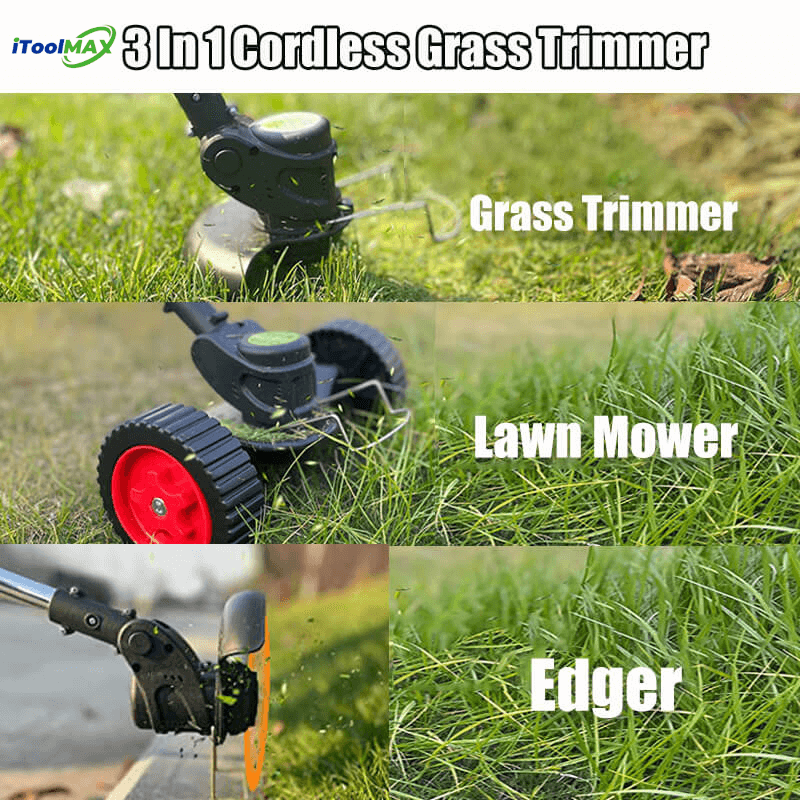 3 in 1 Cordless Grass Trimmer with Retractable Height - Lexians