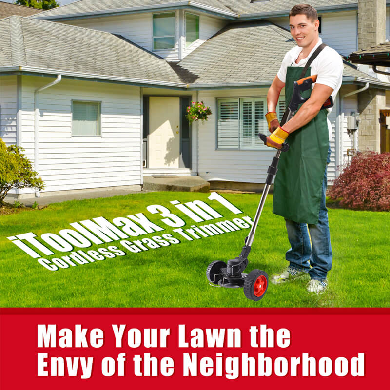 3 in 1 Cordless Grass Trimmer with Retractable Height - Lexians