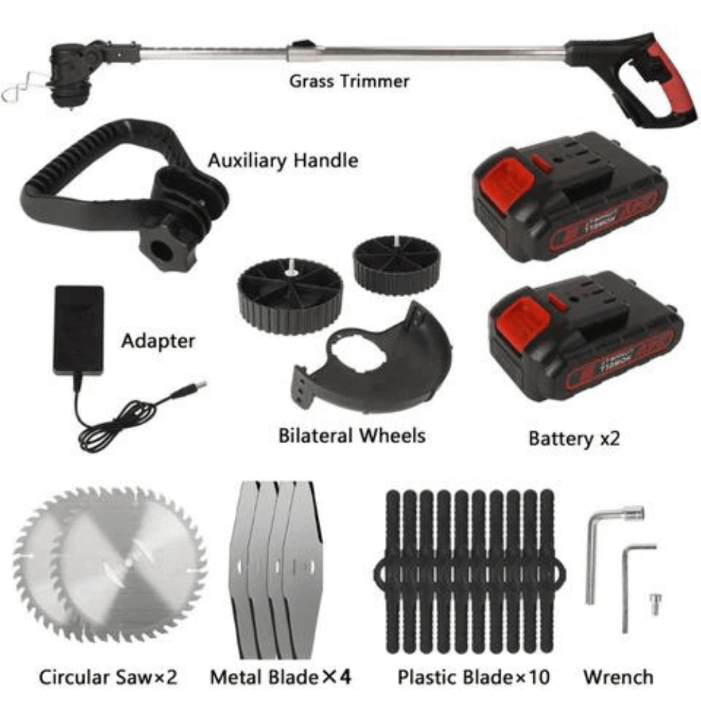 3 in 1 Cordless Grass Trimmer with Retractable Height - Lexians