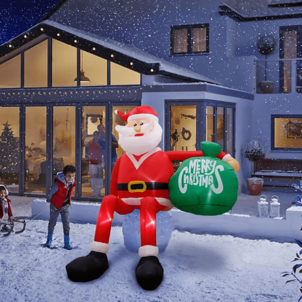 8FT LED Climbing Santa Inflatable for Outdoor Christmas - Lexians