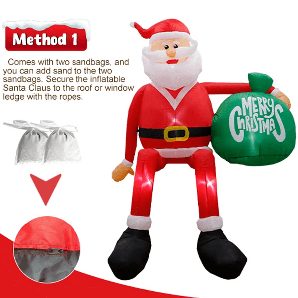 8FT LED Climbing Santa Inflatable for Outdoor Christmas - Lexians