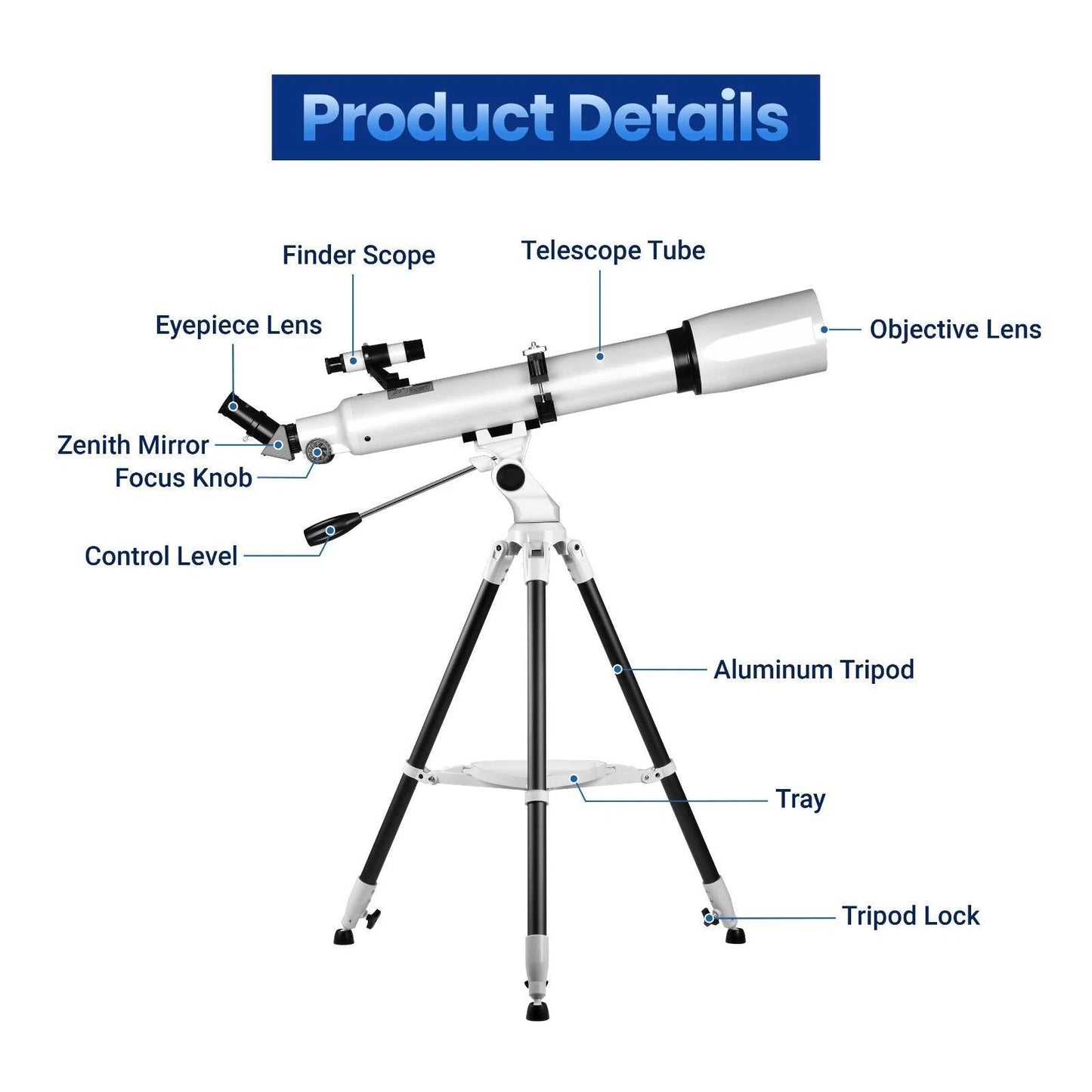Advanced Stargazing Telescope with Star Tracking App for Adults - Lexians