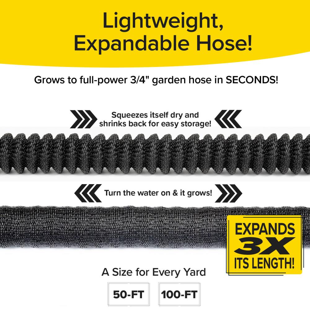 Auto - Expanding Water Hose with Durable Construction, 100 Ft - Lexians