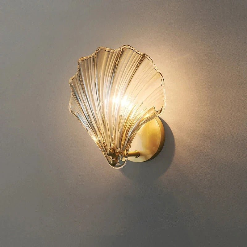 Coastal Shell Wall Sconce – Elegant Glass Wall Light - Lexians