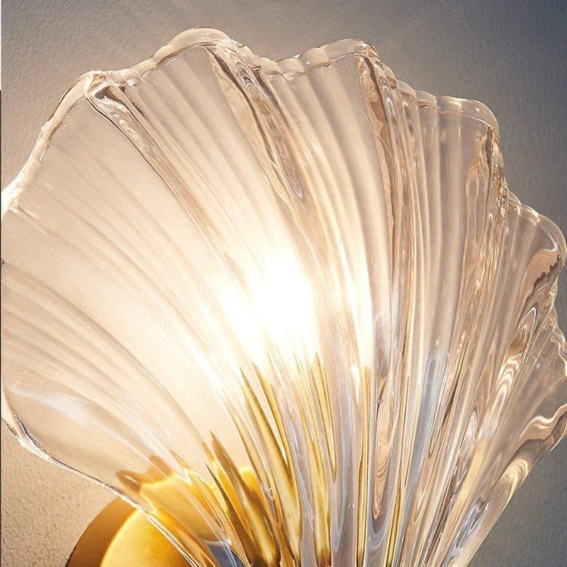 Coastal Shell Wall Sconce – Elegant Glass Wall Light - Lexians