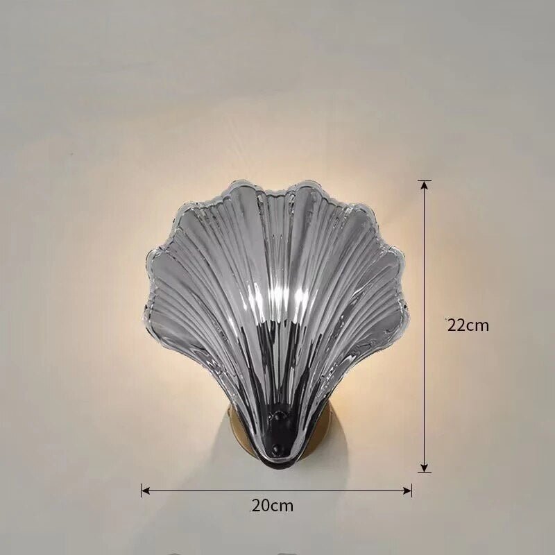 Coastal Shell Wall Sconce – Elegant Glass Wall Light - Lexians