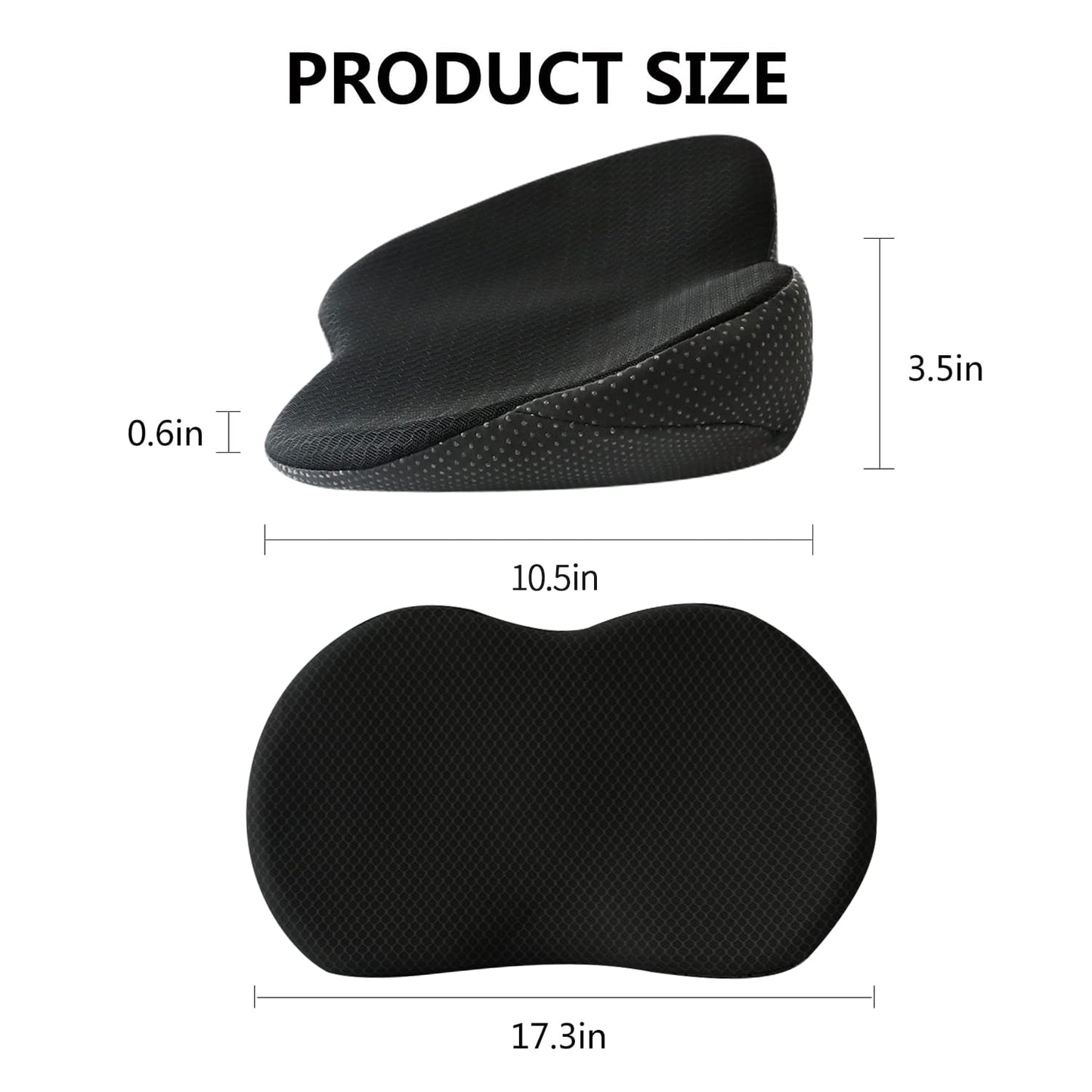"Comfortable car seat cushion for short drivers, memory foam, 3.5 inches thick, raises height, ergonomic, breathable fabric"