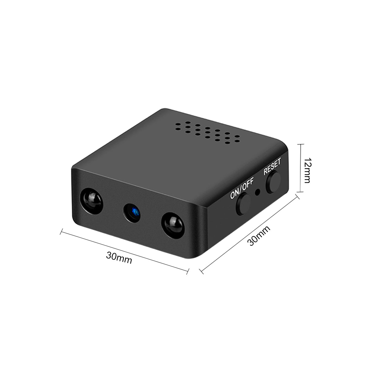"Compact HD video camera with motion detection, sleek design, ideal for discreet home security, real-time monitoring."