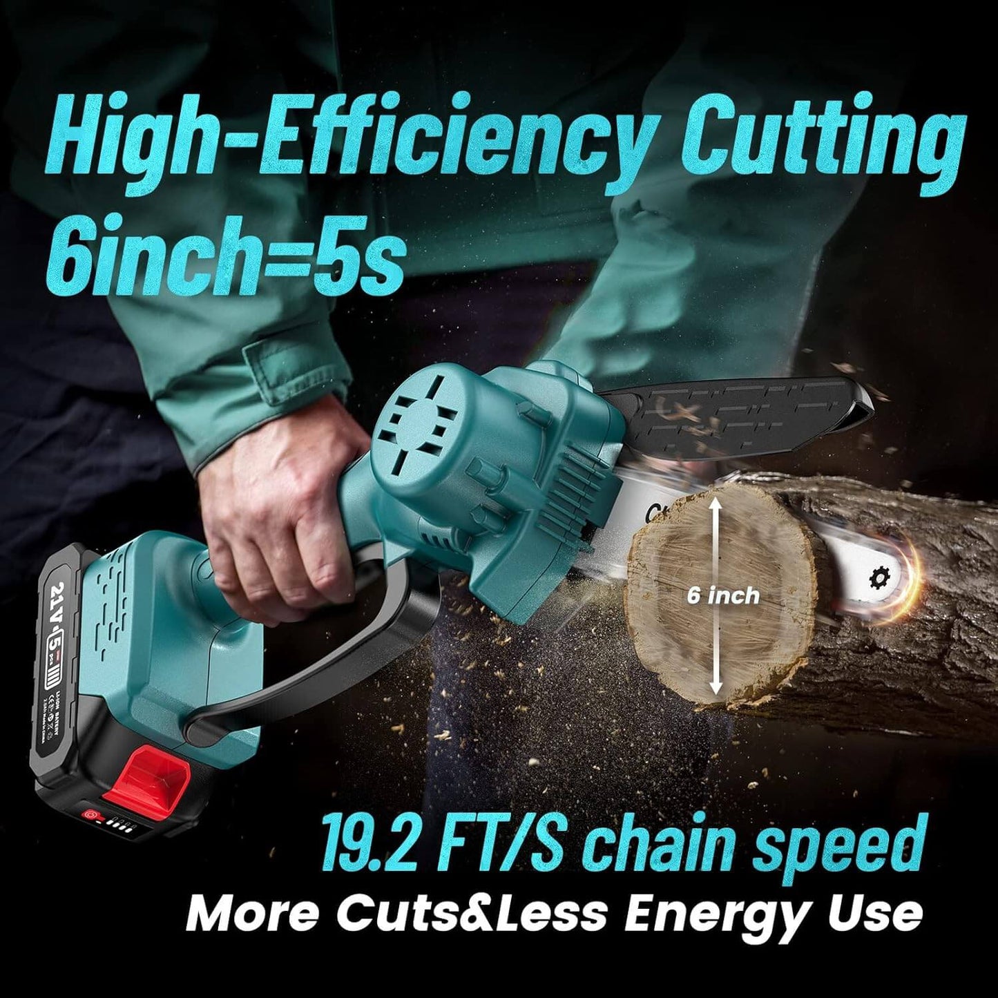 Cordless 8 inch Chainsaw & Pole Saw for Gardeners - Lexians
