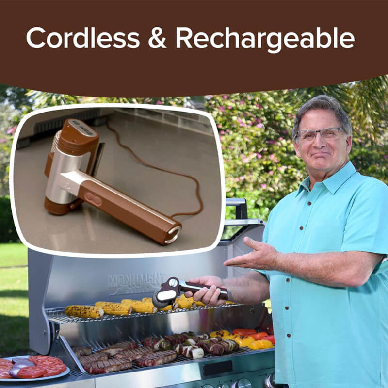 Cordless Bristle - Free Grill Brush with Stainless Steel Roller - Lexians