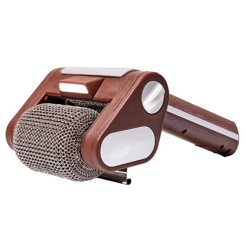 Cordless Bristle - Free Grill Brush with Stainless Steel Roller - Lexians