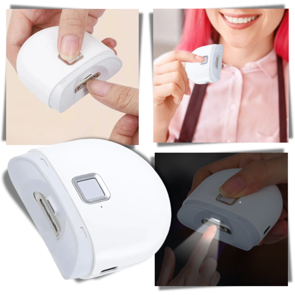 Dual-speed electric nail clipper with LED; white, sleek design for precise, safe, and convenient nail care for all ages.