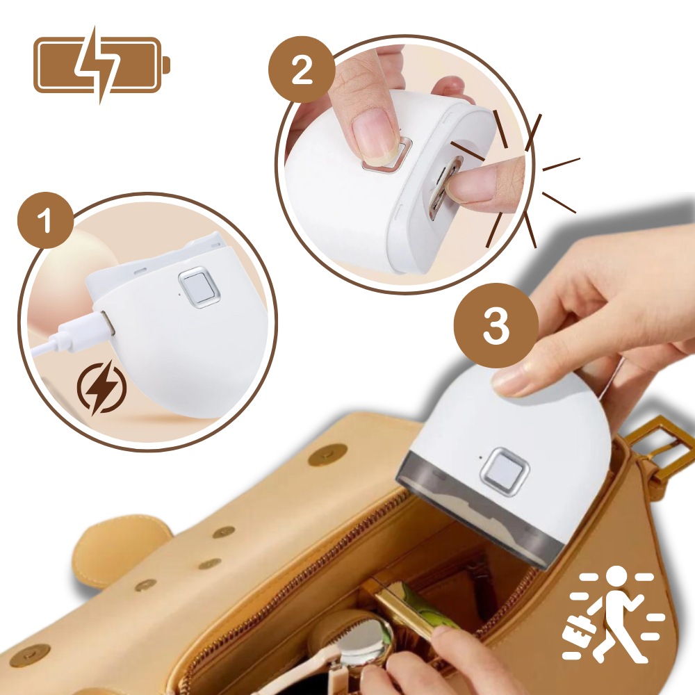 Dual-speed electric nail clipper with LED; white, sleek design for precise, safe, and convenient nail care for all ages.