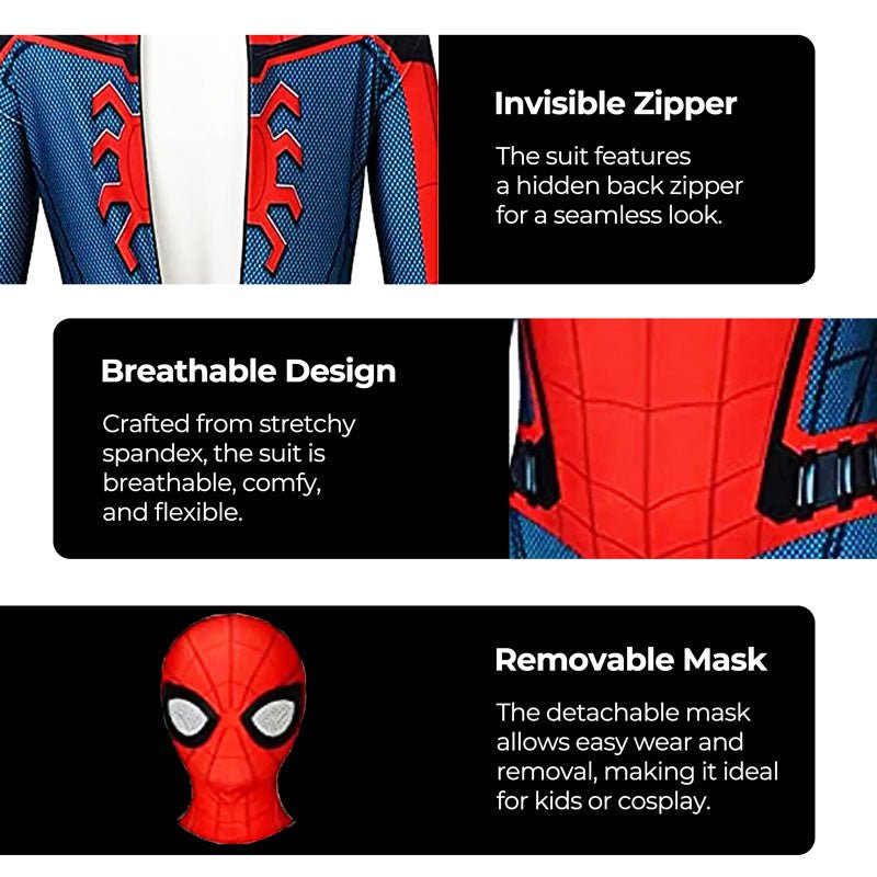 Kids' Spider Halloween Costume Jumpsuit and Mask - Lexians