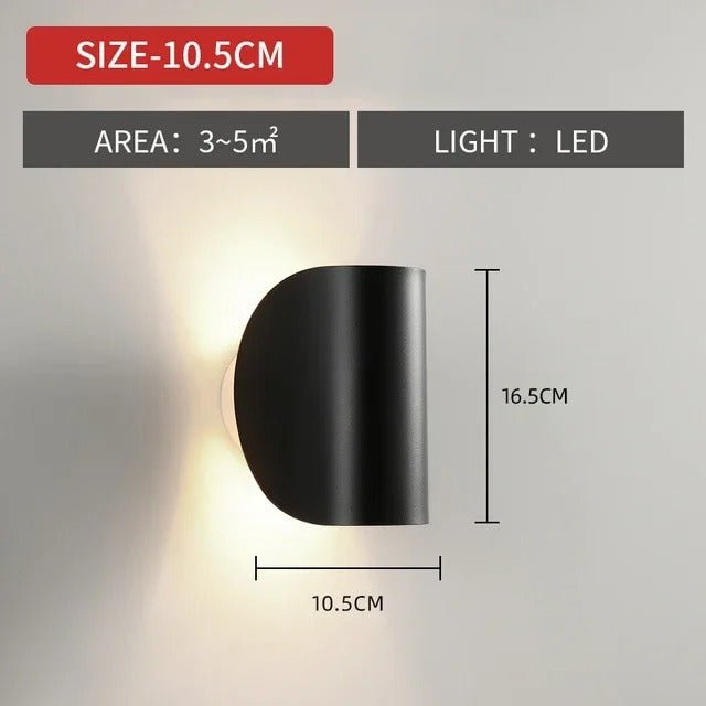 LED Up Down Black Wall Sconce Light for Indoor Outdoor - Lexians