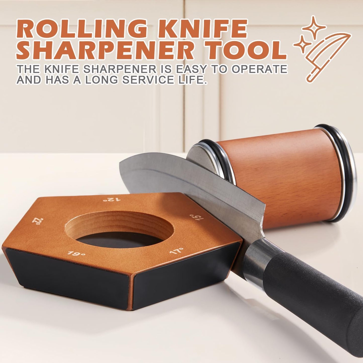 Manual Diamond Roll Knife Sharpener for Precision Cutlery - Lexians