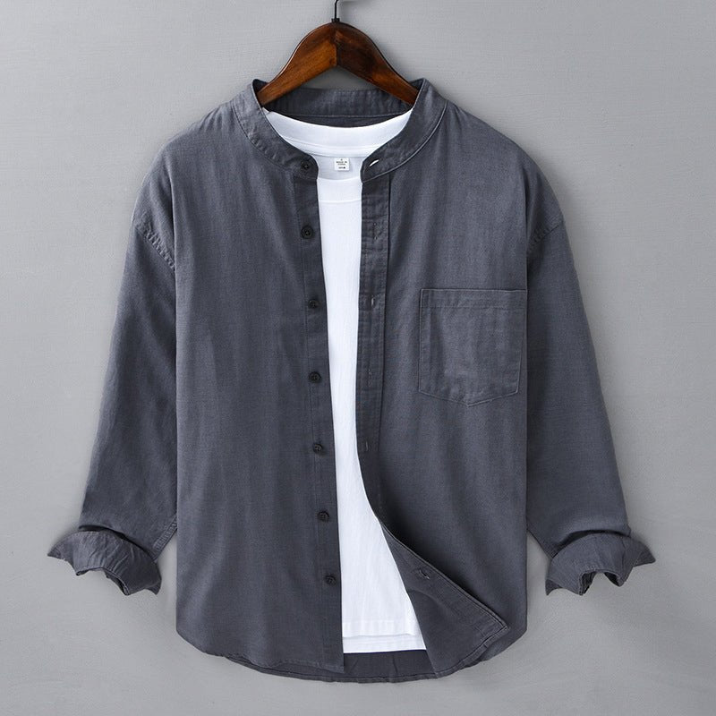 Men's Casual Linen Shirt with Chest Pocket - Lexians