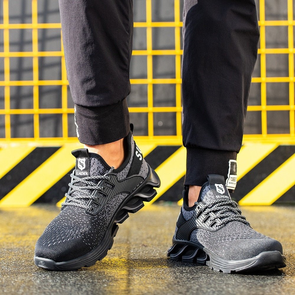 Men's Grey Ortho Reinforced Safety Steel Toe Boots - Lexians