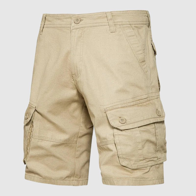 Men's Military - Style Cotton Cargo Shorts with Utility Pockets - Lexians
