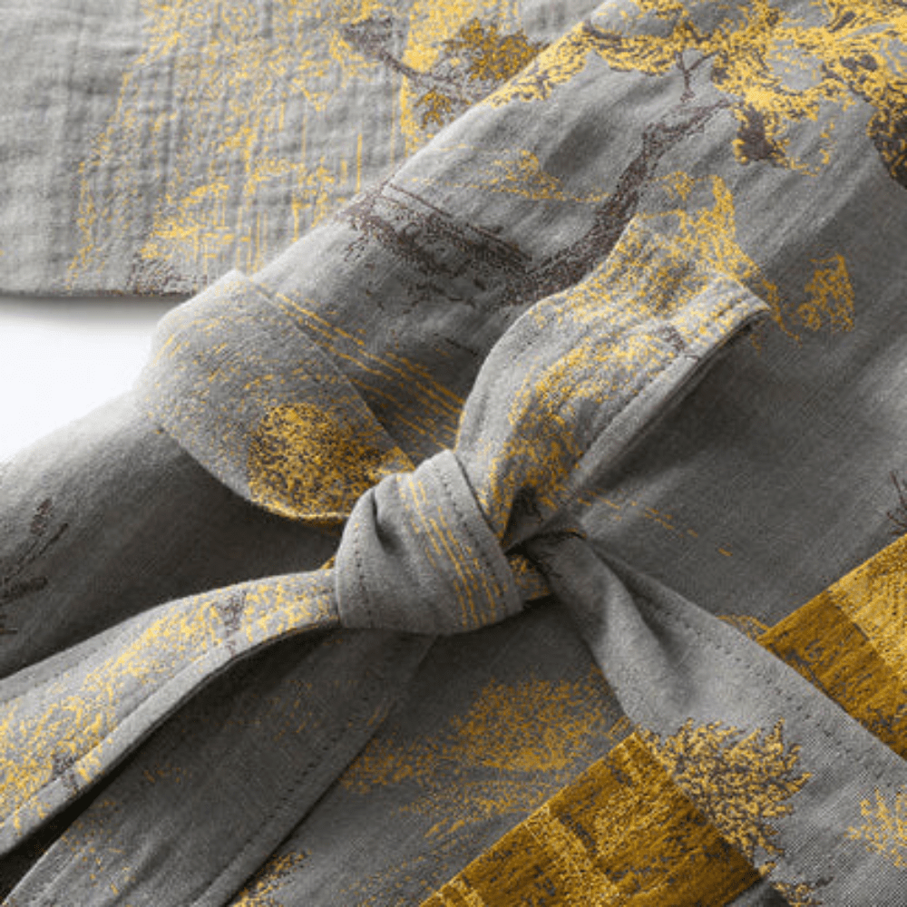 Men's Pure Cotton Rustic Kimono Bathrobe - Lexians