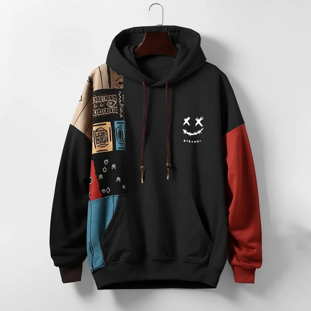 Men's Riot Contrast Hoodie with Bold Color Patterns - Lexians