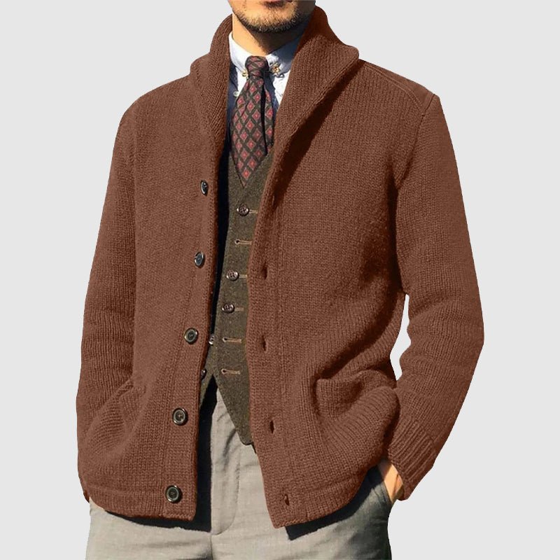 Men's Shawl Collar Knitted Cardigan - Lexians