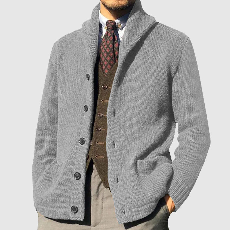 Men's Shawl Collar Knitted Cardigan - Lexians