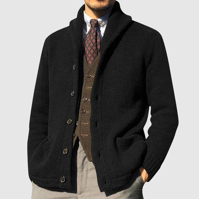 Men's Shawl Collar Knitted Cardigan - Lexians