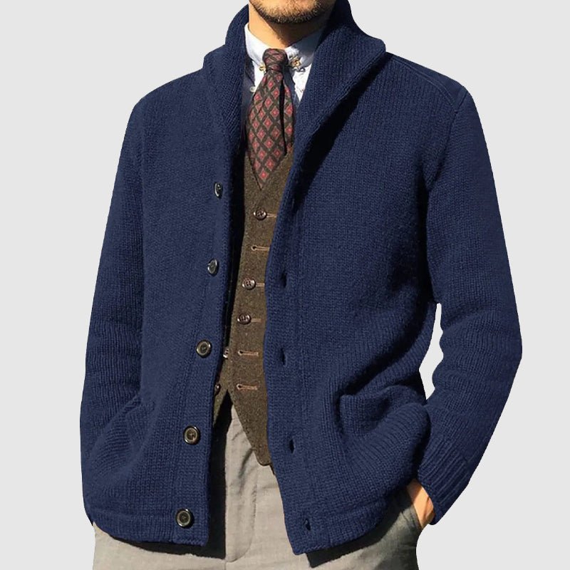 Men's Shawl Collar Knitted Cardigan - Lexians