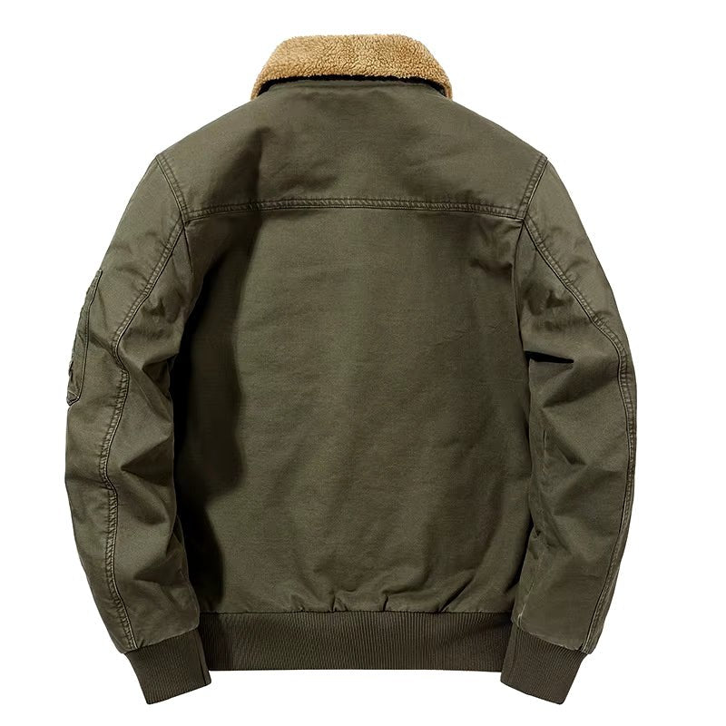 Men's Sherpa - Lined Bomber Jacket - Military Style - Lexians