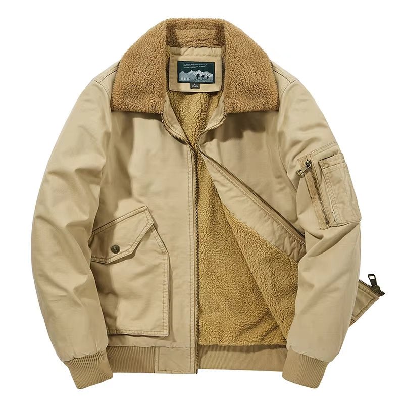 Men's Sherpa - Lined Bomber Jacket - Military Style - Lexians