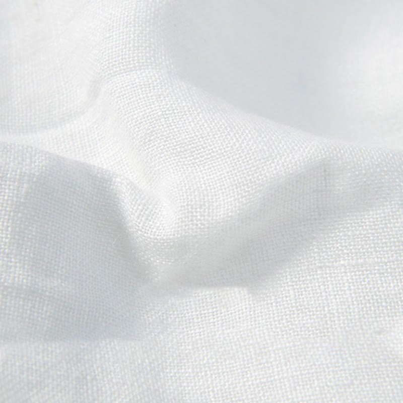 Men's Short Sleeve Cotton Linen Half Button Shirt - Lexians