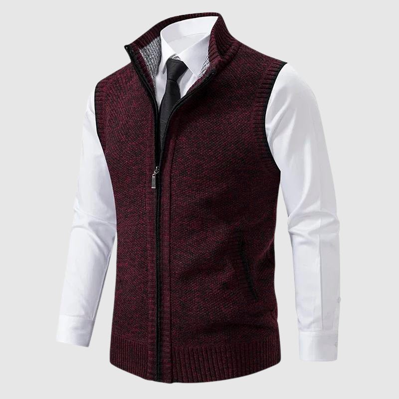 Men's Zip - Up Wool Blend Sweater Vest - Lexians
