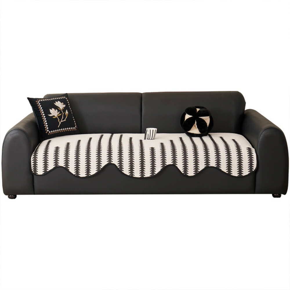 Modern Chenille Couch Cover with Chevron Stripes for Home - Lexians