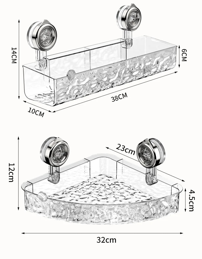 No - Drill Bathroom Wall Storage with Strong Suction Cups - Lexians