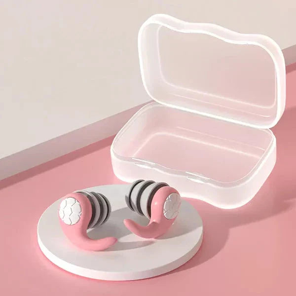 "Noise Cancelling Silicone Earplugs, reusable, colorful set, soft silicone material, tech gadgets, comfort fit, serene use."