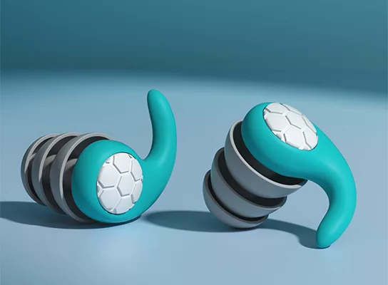 "Noise Cancelling Silicone Earplugs, reusable, colorful set, soft silicone material, tech gadgets, comfort fit, serene use."