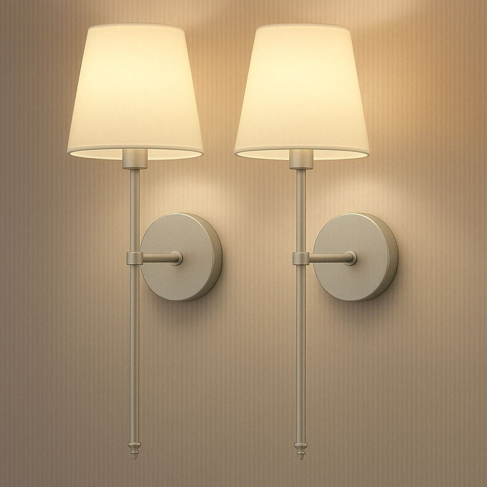 Set of 2 Wireless Fabric Wall Lights - Adjustable & Portable - Lexians