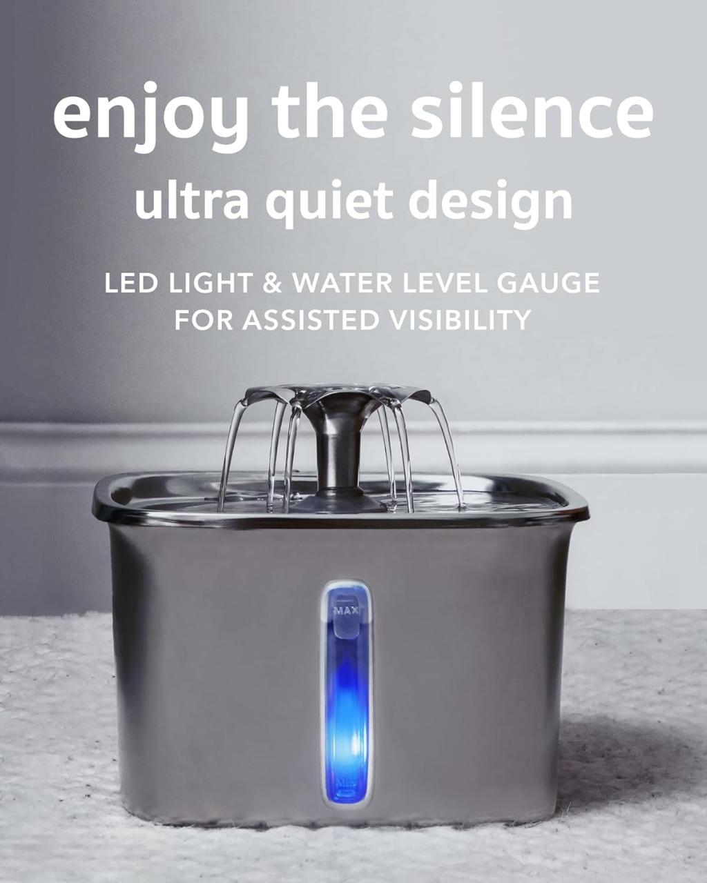 Stainless Steel Cat Water Fountain with Filtration - Lexians