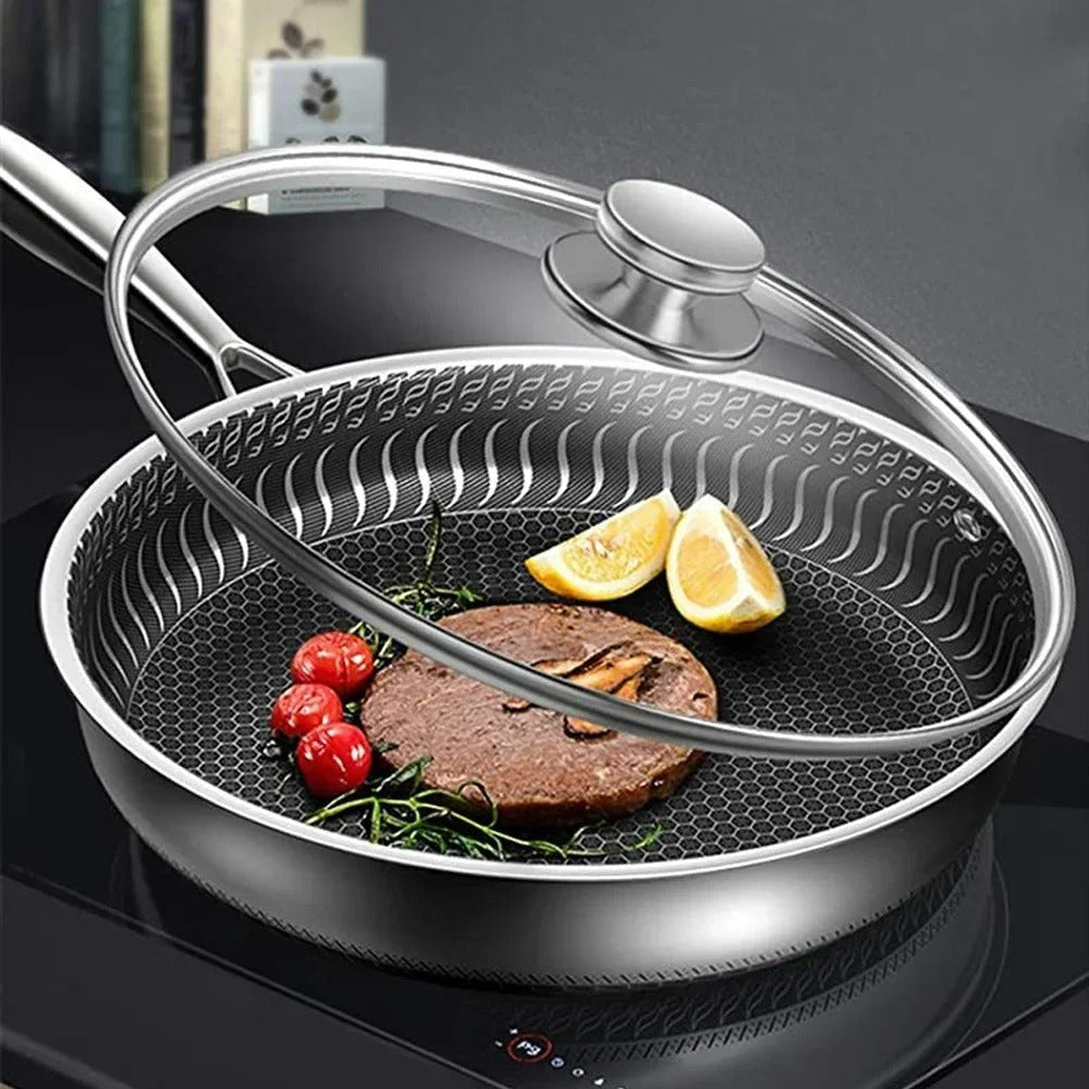 Stainless Steel Honeycomb Non - Stick Wok - Stir - Fry Cookware - Lexians