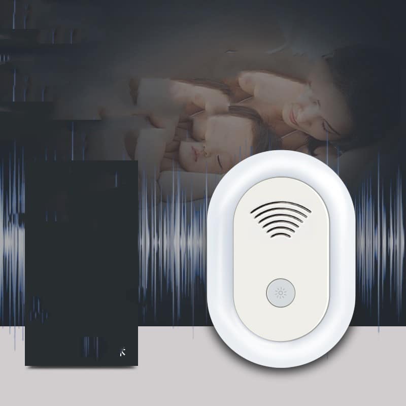 Ultrasonic Pest Repeller for Indoor Use, chemical-free, discreet white design, targets mosquitoes and rodents.