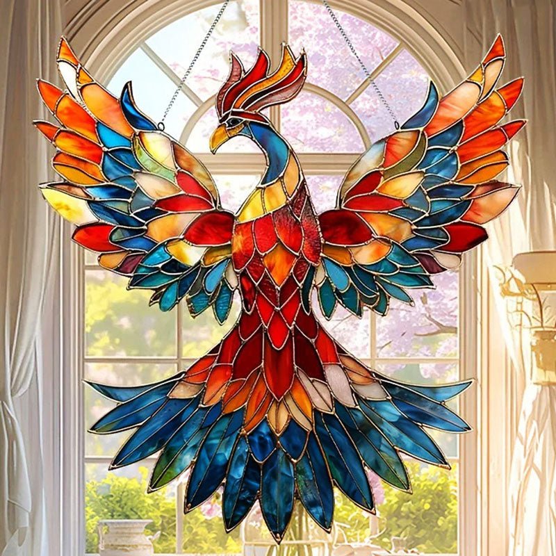 Unique Multicolor Hummingbird Glass Suncatcher - Lexians