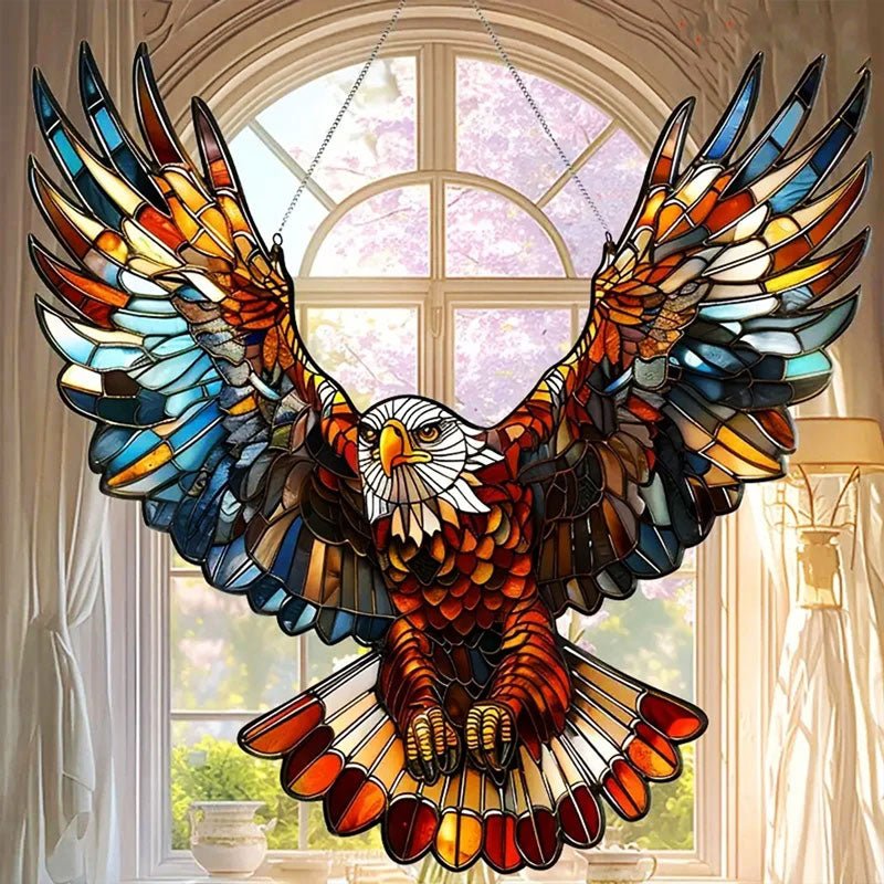 Unique Multicolor Hummingbird Glass Suncatcher - Lexians