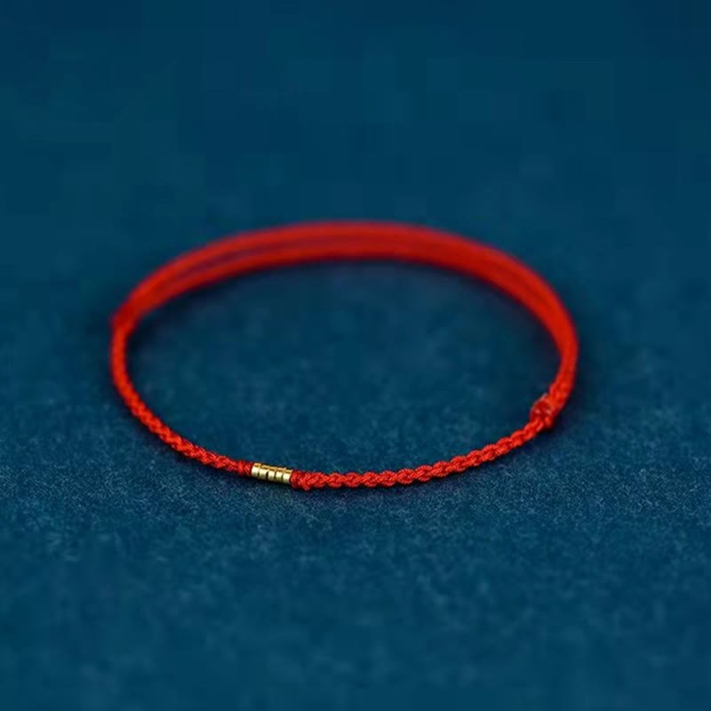 Unisex 925 Sterling Silver Lucky Red Braided Bracelet Anklet - Lexians