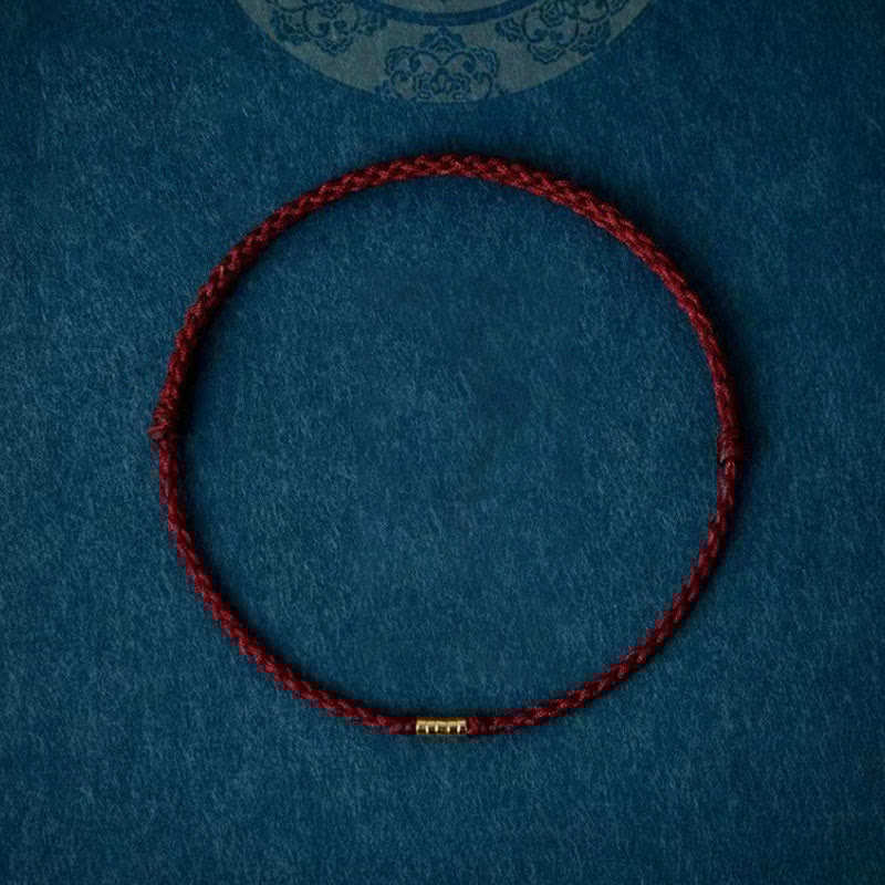 Unisex 925 Sterling Silver Lucky Red Braided Bracelet Anklet - Lexians