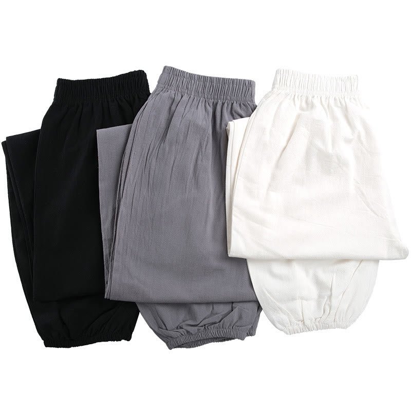 Unisex Elastic Waist Tai Chi Qigong Pants with Pockets - Lexians