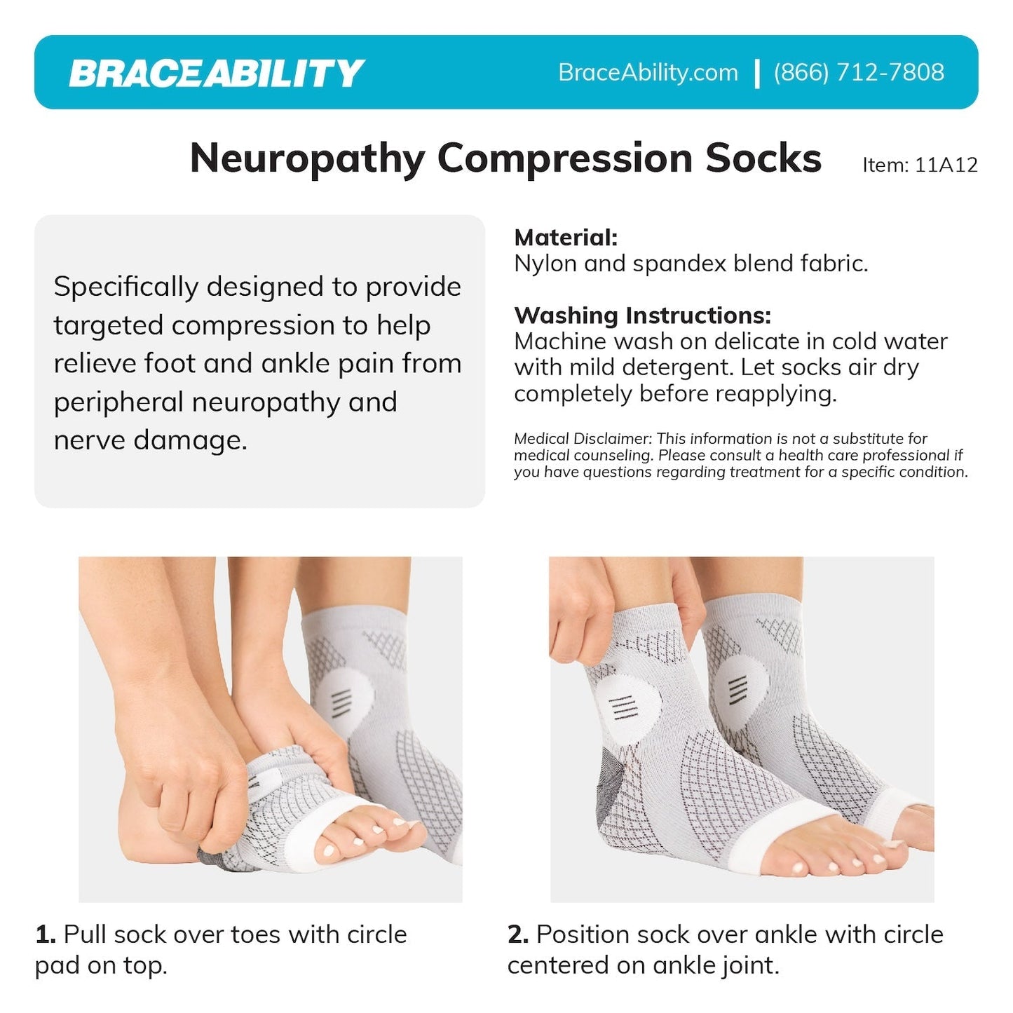 Unisex Toeless Compression Neuropathy Socks for Foot Relief - Lexians