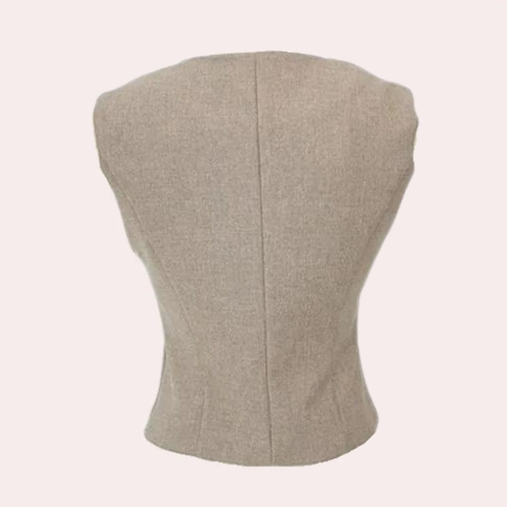 Women's elegant 3-piece suit set with blazer, waistcoat, and trousers in a classic polished design for versatile wear.