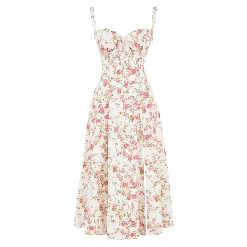 Women's Elegant Corset Summer Dress with Bow Detail - Lexians