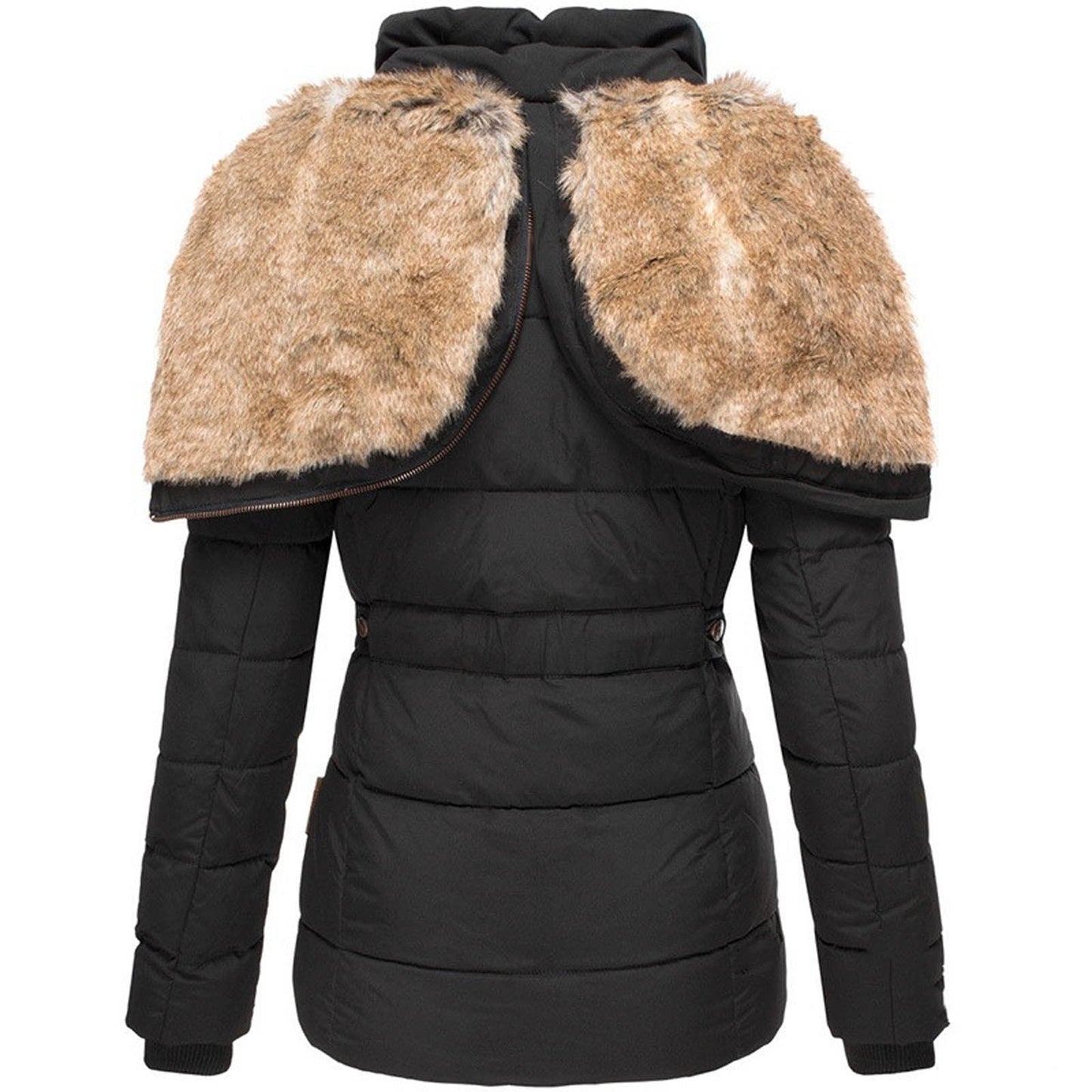 Women's Faux Fur - Lined Winter Parka with Hood - Lexians